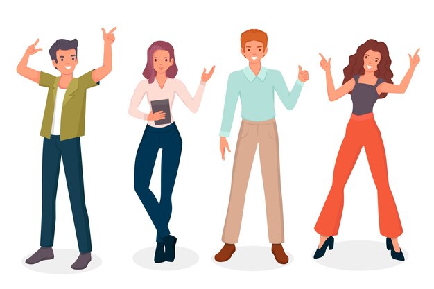 Surtido de personas seguras sonriendo