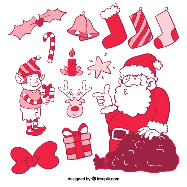 Surtido de simpáticos personajes navideños con accesorios 