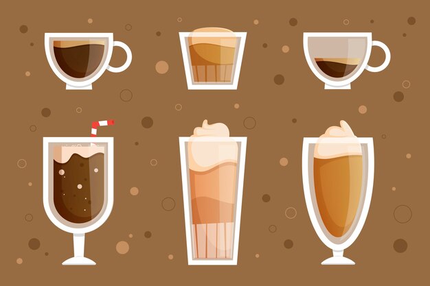 Surtido de tipos de cafe