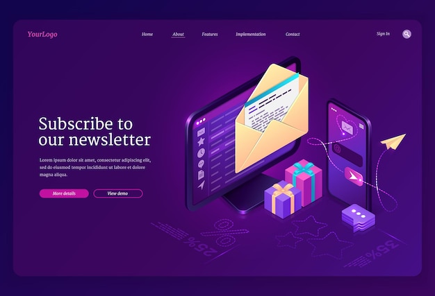 Vector gratuito suscríbete a nuestro banner web de newsletter