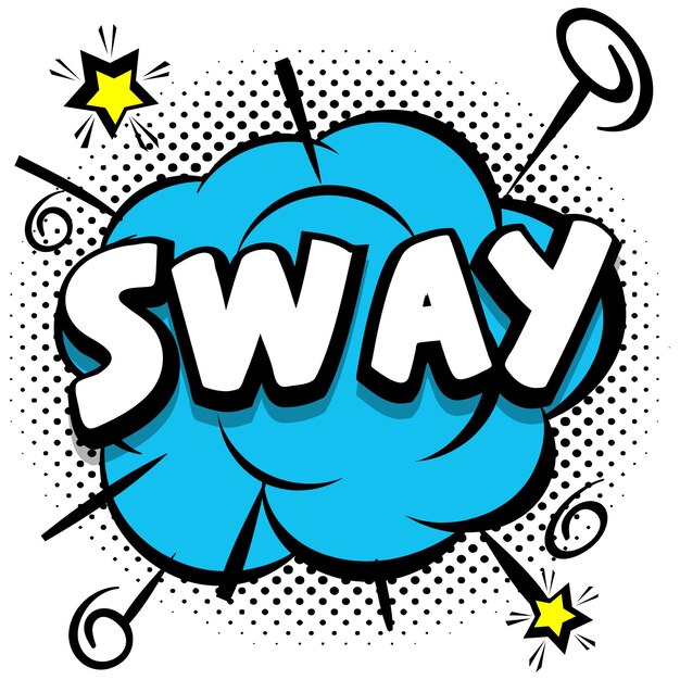 Sway Comic plantilla brillante con burbujas de discurso en marcos coloridos