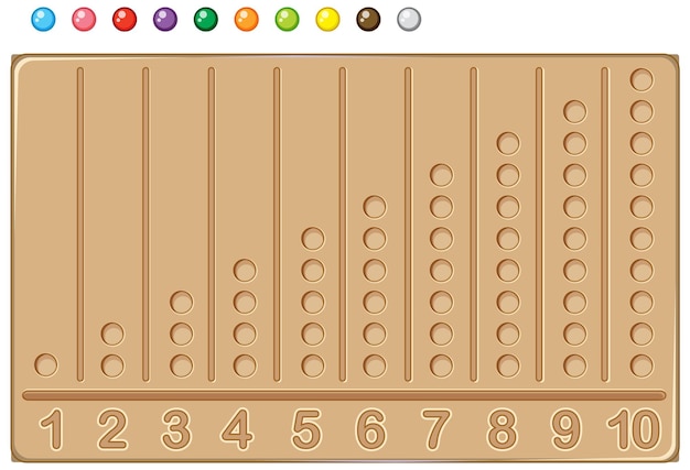 Tabla de aprendizaje de matemáticas colorida para niños