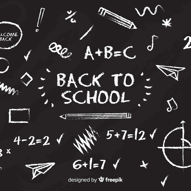 Vector gratuito tabla negra de regreso a la escuela