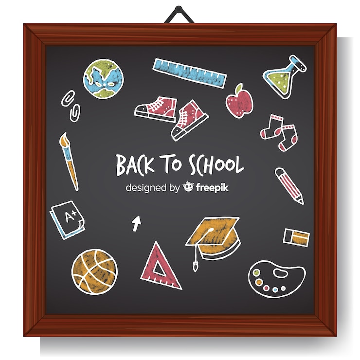 Vector gratuito tabla negra de regreso a la escuela