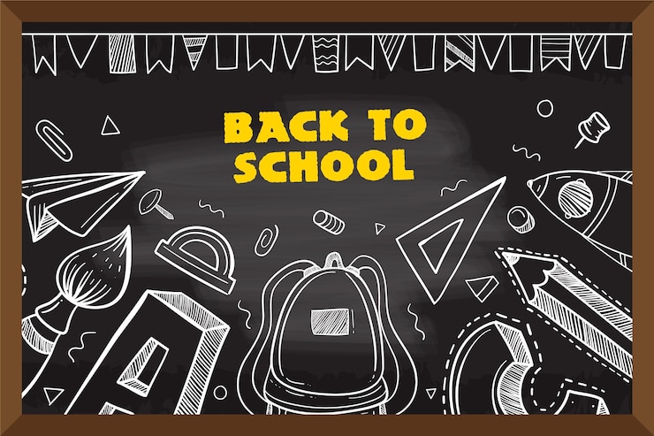 Vector gratuito tabla negra de regreso a la escuela