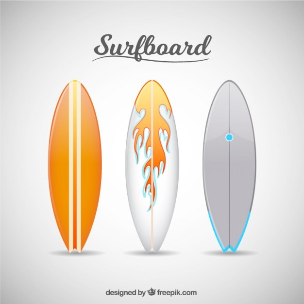 Vector gratuito tablas de surf blancas y naranjas