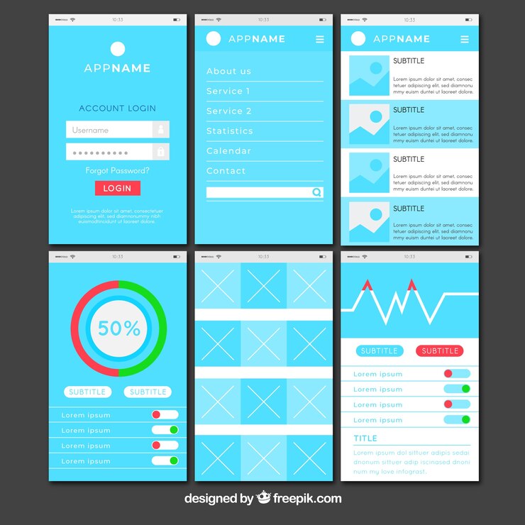 Vector gratuito tablero de aplicación de administración