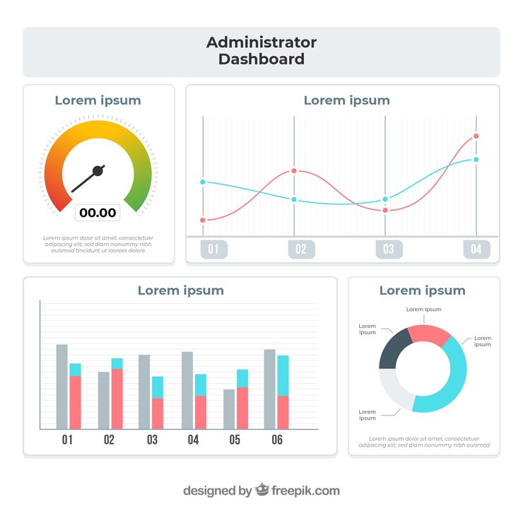 Vector gratuito tablero de aplicación de administración