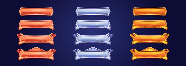 Tablero de fantasía de metal de interfaz de usuario de botón de juego medieval
