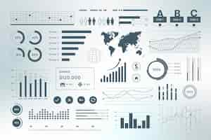 Vector gratuito tablero infográfico de datos comerciales