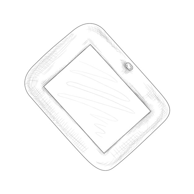 Tableta de croquis dibujados a mano en la ilustración de vector de color blanco y negro