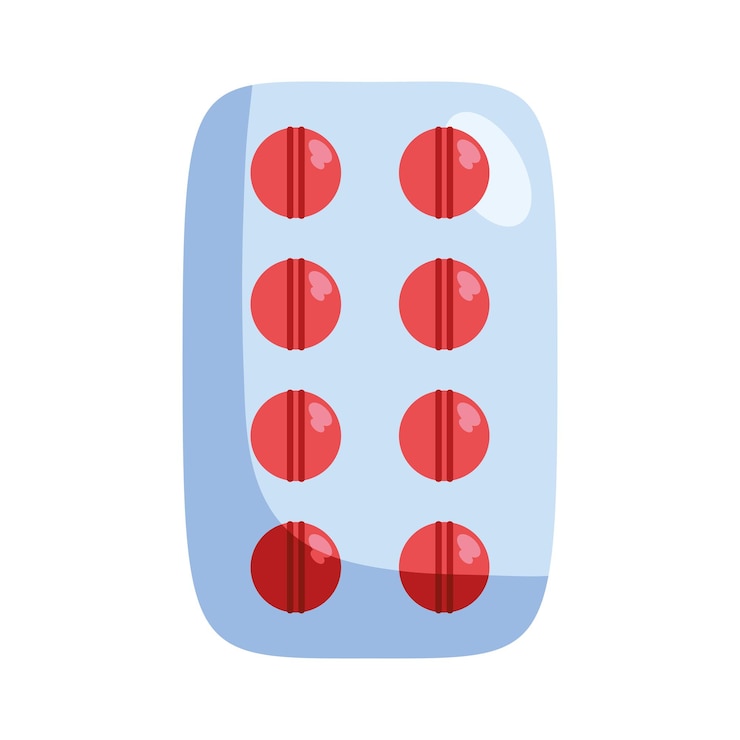 Vector gratuito tableta de pastillas rojas