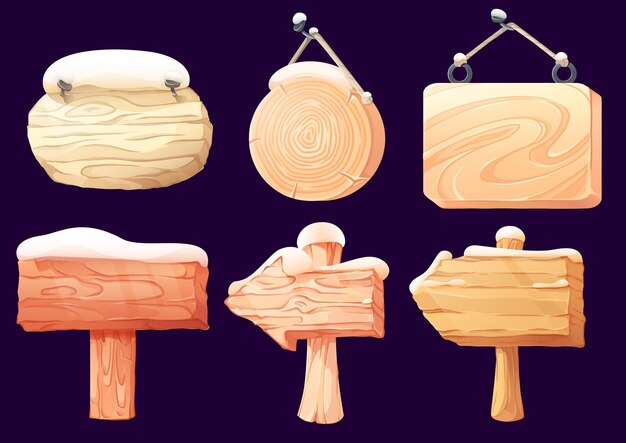 Tablón de madera cubierto de nieve