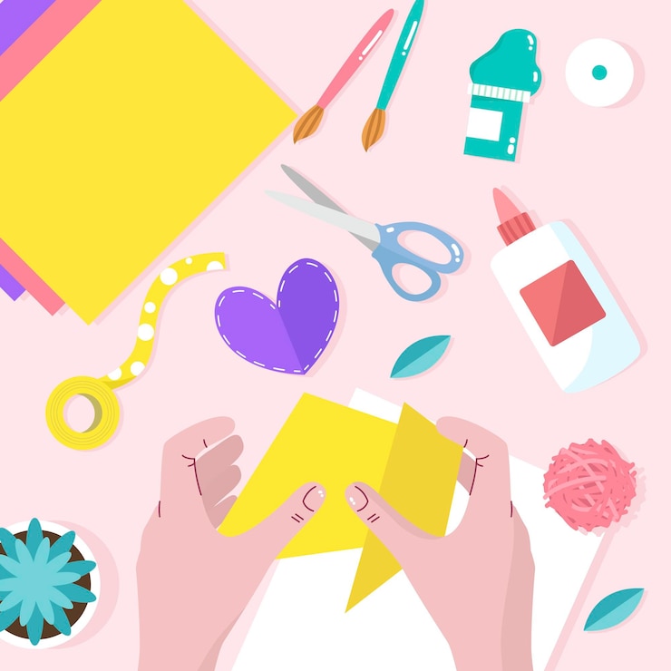 Vector gratuito taller creativo de diseño plano diy