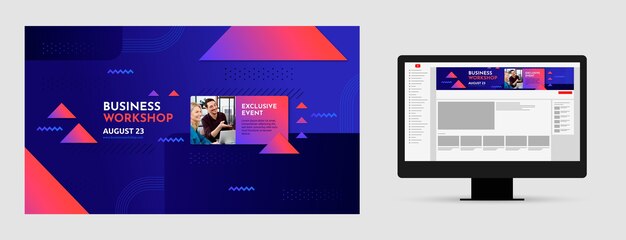taller de negocios degradado arte del canal de youtube