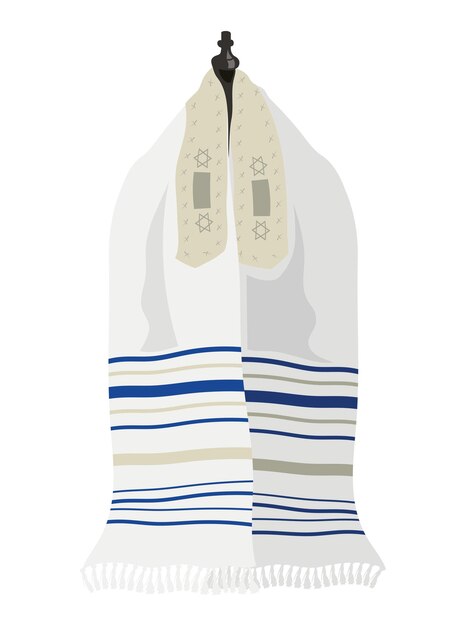 tallit judío con decoraciones