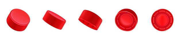 Tapón de plástico rojo para botellas con cerveza de soda de agua