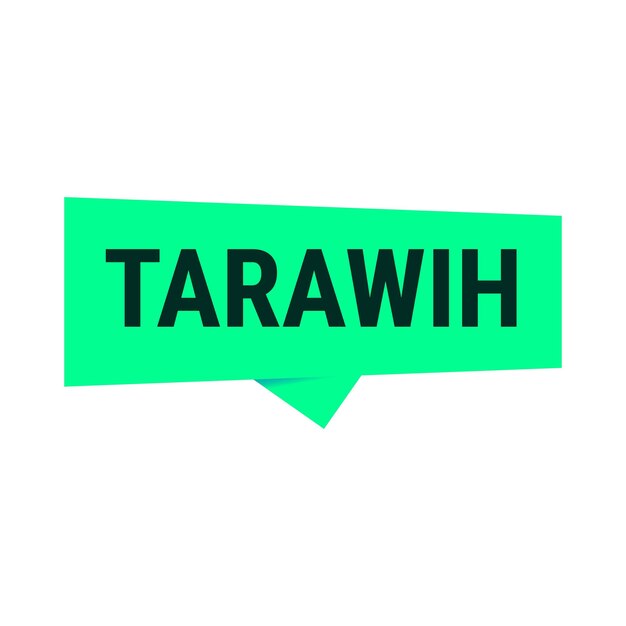 Tarawih guide green vector callout banner con consejos para una experiencia de ramadán satisfactoria