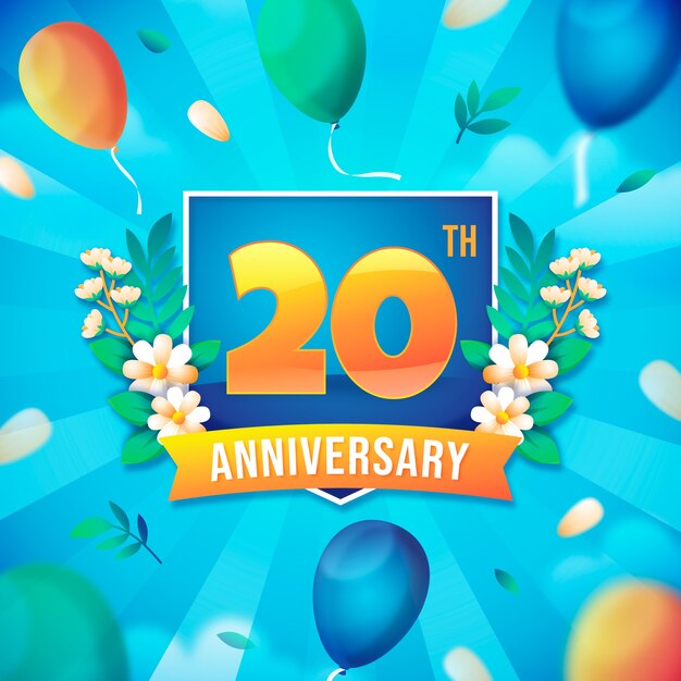 Tarjeta de 20 aniversario realista