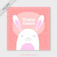 Vector gratuito tarjeta adorable de conejito de pascua