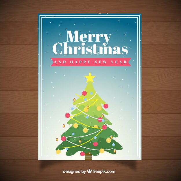 Tarjeta de agradecimiento de árbol de navidad