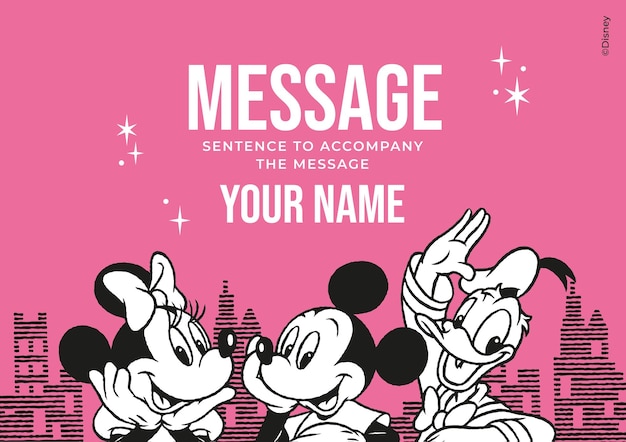 Tarjeta de agradecimiento de Mickey Mouse y sus amigos