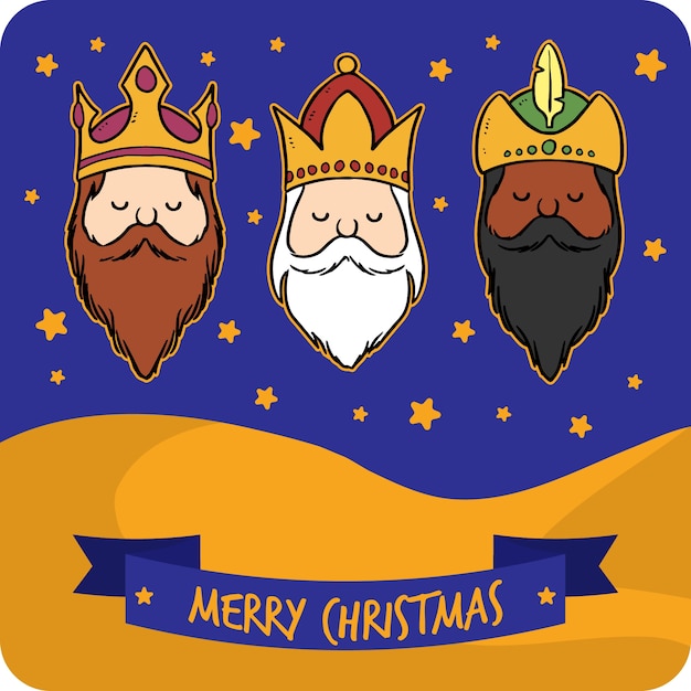 Vector gratuito tarjeta de agradecimiento de los reyes magos