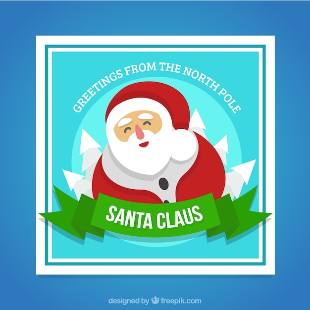 Tarjeta de agradecimiento de santa claus divertido