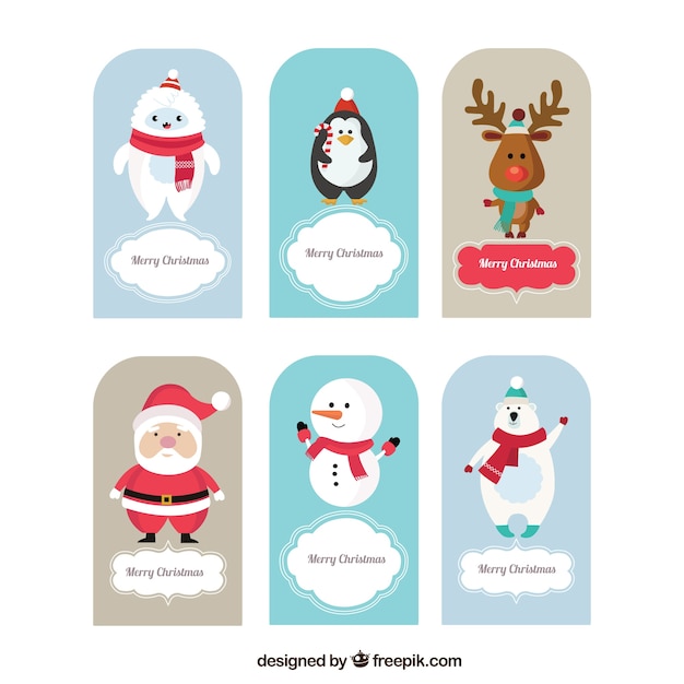 Vector gratuito tarjeta de animales de navidad