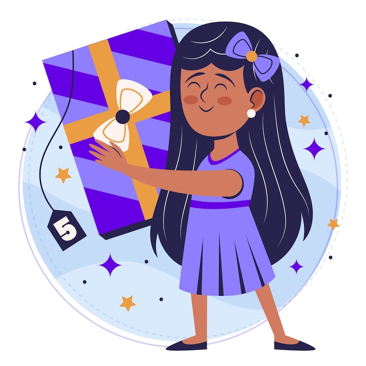 Vector gratuito tarjeta de aniversario de 5 años de diseño plano dibujado a mano