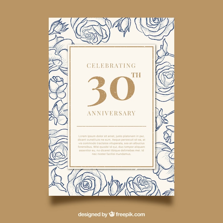 Vector gratuito tarjeta de aniversario de boda en estilo vintage