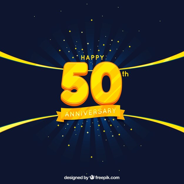 Tarjeta de aniversario con números dorados