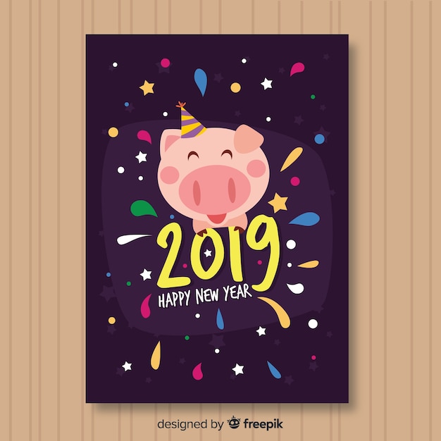 Tarjeta año nuevo 2019