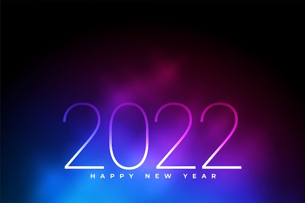 Tarjeta de año nuevo 2022 con efecto humo de colores.