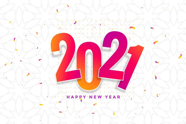 tarjeta de año nuevo con confeti
