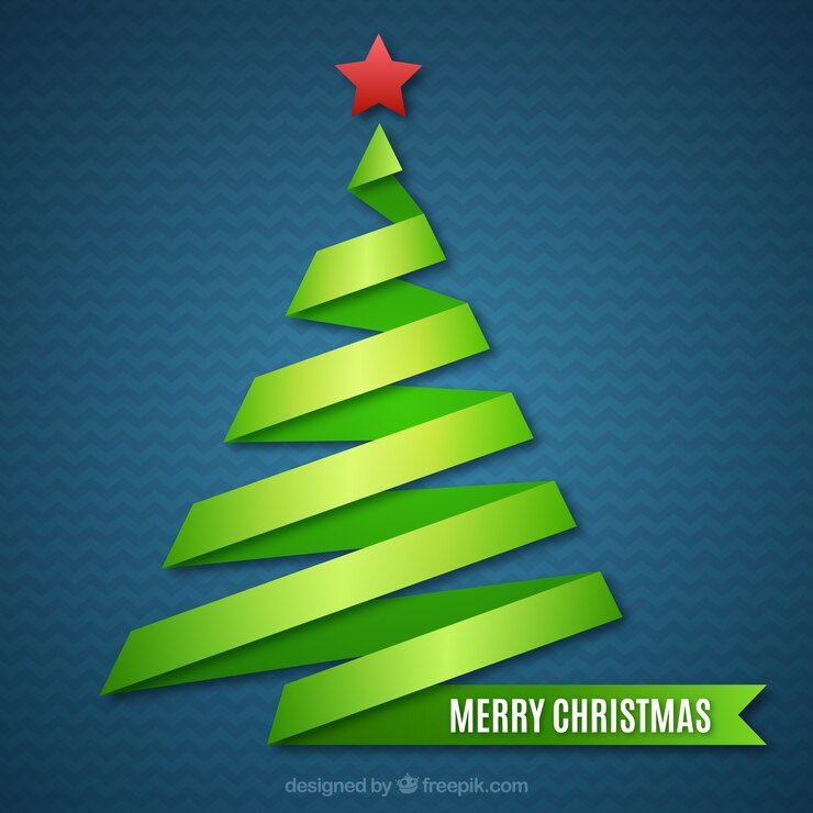 Vector gratuito tarjeta de árbol de navidad verde abstracto