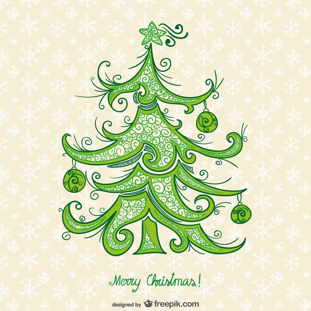 Tarjeta artística con árbol de Navidad