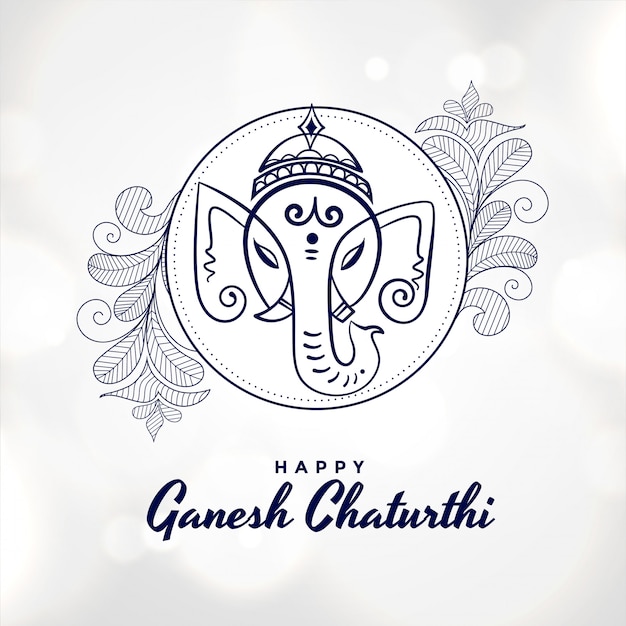 Tarjeta artística feliz festival ganesh chaturthi