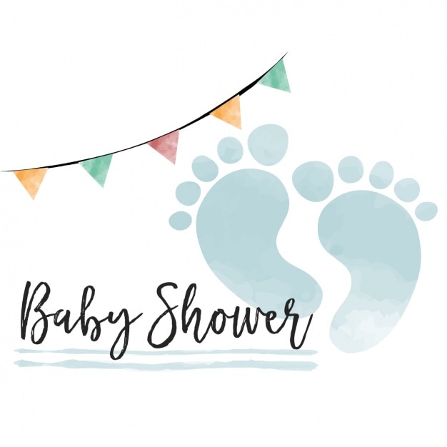 Vector gratuito tarjeta de baby shower en acuarela para niñi