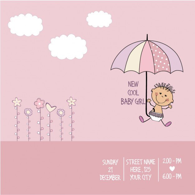 Tarjeta de Baby Shower Chica