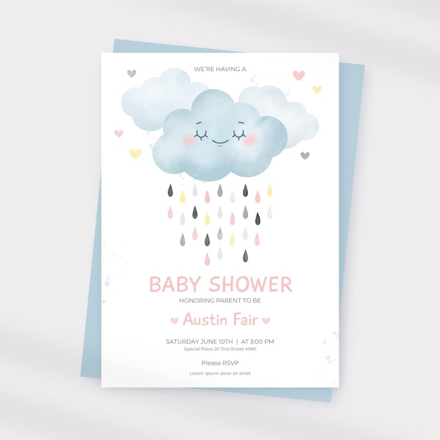 Tarjeta baby shower chuva de amor