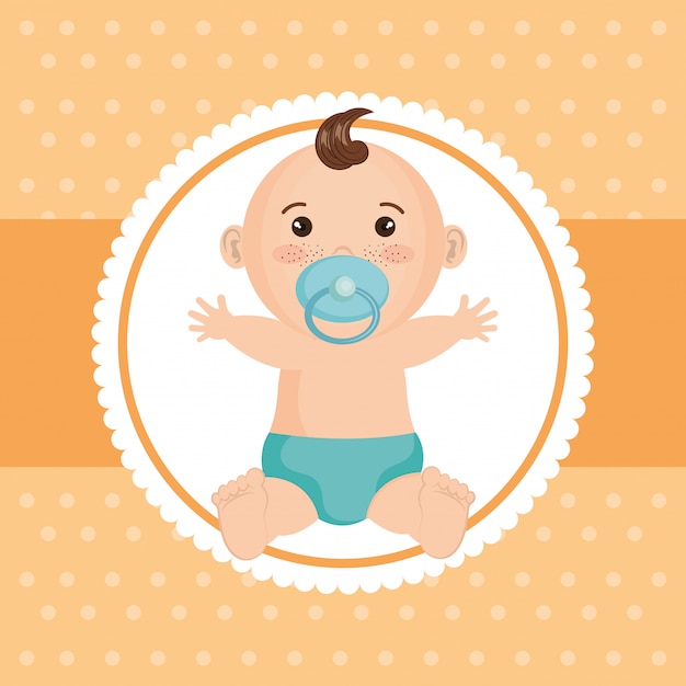 Vector gratuito tarjeta de baby shower con niño