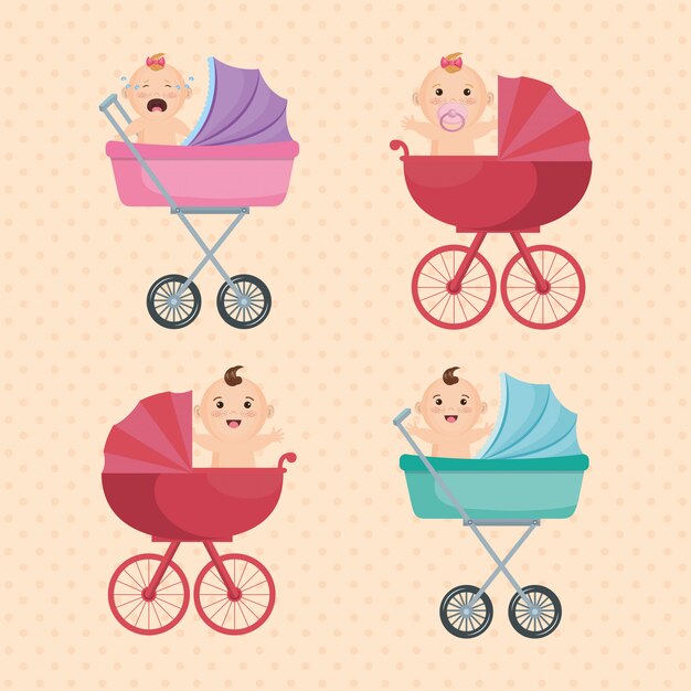 tarjeta de baby shower con niños pequeños