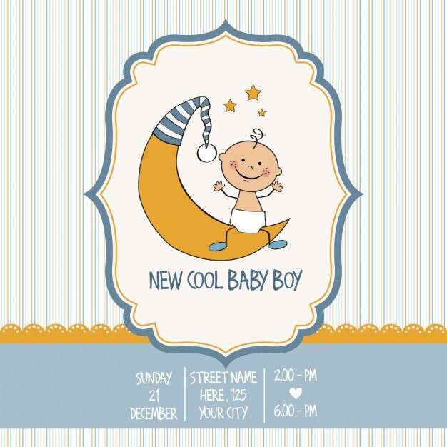 Tarjeta de babyshower vintage