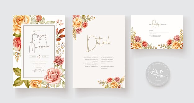 Tarjeta de boda dibujada a mano