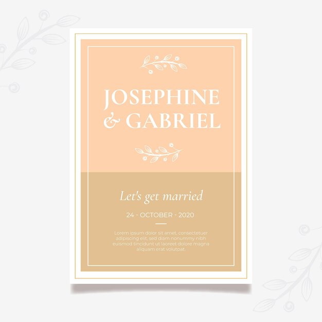 Tarjeta de boda mínima