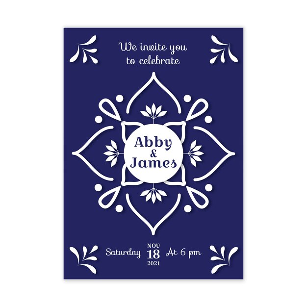 Tarjeta de boda mínima