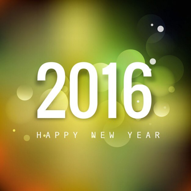 Tarjeta bokeh de nuevo año