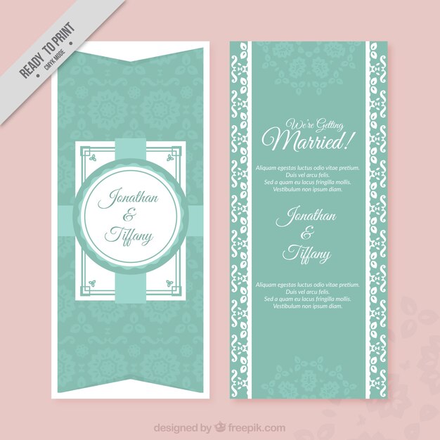 Tarjeta bonita de boda floral verde 