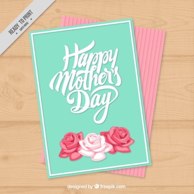 Vector gratuito tarjeta bonita del día de la madre con rosas